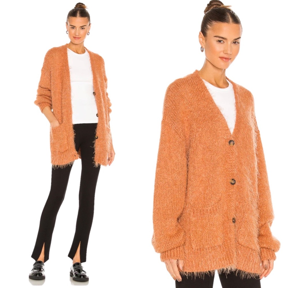 NWOT - Free People Cardi Oversized Orange Cardigan Size X-Small